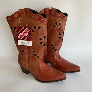 Dingo DI 8542 Latigo Women 10M Western Cowboy Boots Cutout Studded NWT